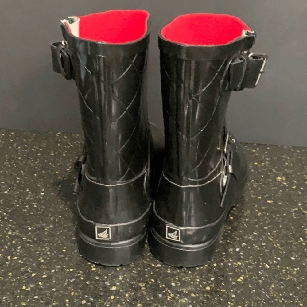 NWT Sperry Black Falcon Quilted & Lined Waterproof Rain Boots Size 10M - Picture 4 of 11